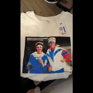 Puma White T-Shirt with Retro Graphic
